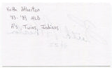 Keith Atherton Signed 3x5 Index Card Autographed Oakland Athletics World Series