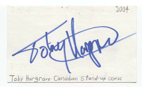 Toby Hargrave Signed 3x5 Index Card Autographed Signature Comedian Comic Actor