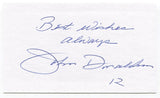 John Donaldson Signed 3x5 Index Card Autographed MLB Baseball 1974 Athletics