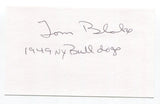 Tom Blake Signed 3x5 Index Card Autographed New York Bulldogs NFL Cincinnati HOF