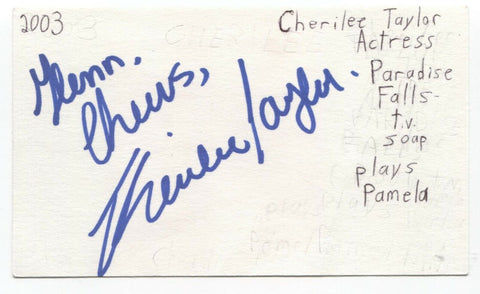 Cherilee Taylor Signed 3x5 Index Card Autographed Signature Actress