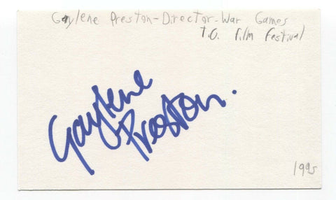 Gaylene Preston Signed 3x5 Index Card Autographed Signature Director Filmmaker