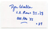 Ron Waller Signed 3x5 Index Card Autograph Football Los Angeles Rams Pro Bowl