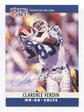 1990 NFL Pro Set Clarence Verdin Signed Card Football NFL Autograph AUTO #137