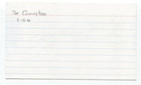 Joe Cunningham Signed 3x5 Index Card Baseball Autographed Signature