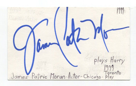 James Patric Moran Signed 3x5 Index Card Autographed Actor Nikki Charmed