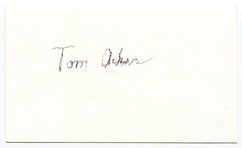 Tom Acker Signed 3x5 Index Card MLB Reds Debut 1956