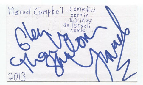Yisrael Campbell Signed 3x5 Index Card Autographed Signature Comedian Comic
