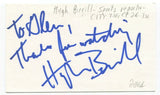 Hugh Burrill Signed 3x5 Index Card Autograph Signature Sports Reporter Baseball