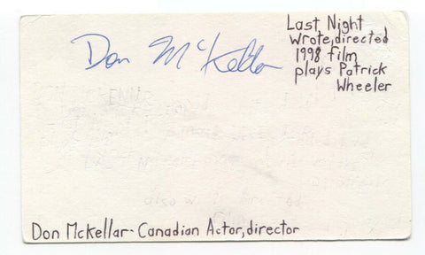 Don McKellar Signed 3x5 Index Card Autographed Signature Director