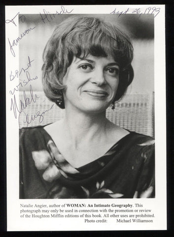 Natalie Angier Signed Photo Postcard Autographed New York Time Pulitzer Author