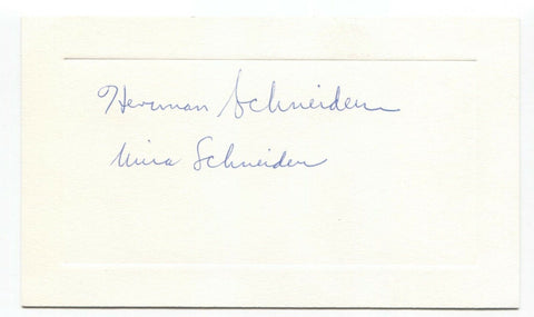Herman and Nina Schneider Signed Card Autographed Science Author Writers