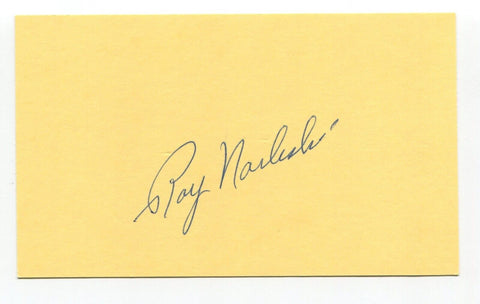 Ray Narleski Signed Cut Index Card Autographed Baseball MLB Cleveland Indians