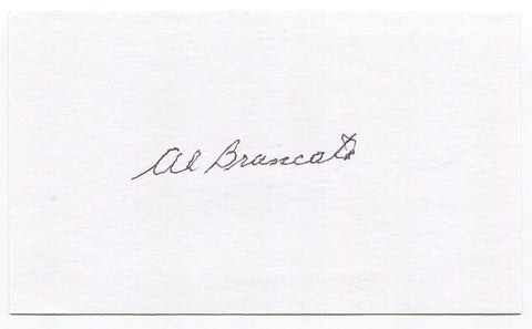 Albert "Al" Brancato Signed 3x5 Index Card Autographed Philadelphia Athletics