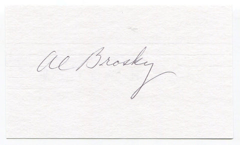 Al Brosky Signed 3x5 Index Card Autographed College Football Hall of Fame HOF