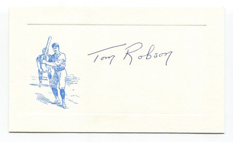 Tom Robson Signed Card Autograph Baseball MLB Roger Harris Collection