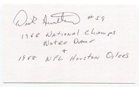 Dick Swatland  Signed 3x5 Index Card Autographed Football NFL Notre Dame