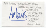 Avi Lewis Signed 3x5 Index Card Autographed Signature Filmmaker Host