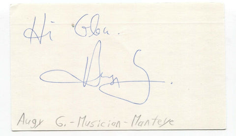 Manteye - Augy G Signed 3x5 Index Card Autographed Signature