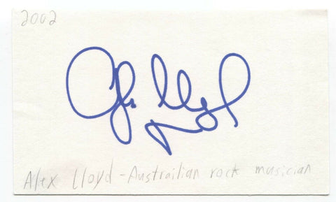 Alex Lloyd Signed 3x5 Index Card Autographed Signature Singer Songwriter
