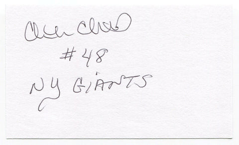 Clarence Childs Signed 3x5 Index Card Autographed NFL New York Giants