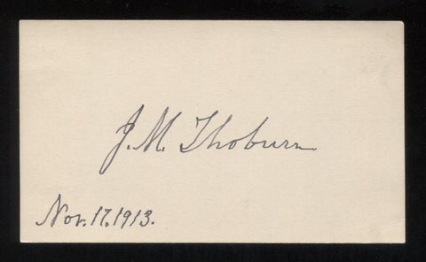 James Mills Thoburn Vintage Signed 3x5 Index Card Autograph From 1913 Bible
