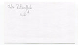 Johnny Rutherford Signed 3x5 Index Card Autograph 1952 Baseball Brooklyn Dodgers