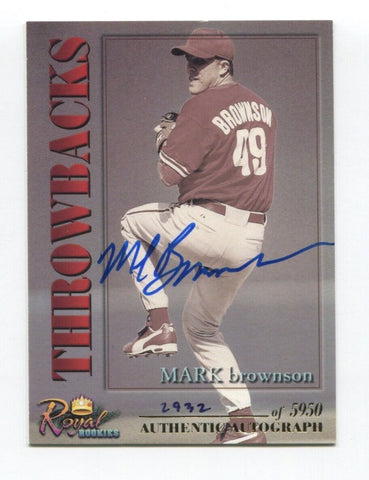 2001 Rookies Mark Brownson Signed Card Baseball Autograph AUTO #1 /5950