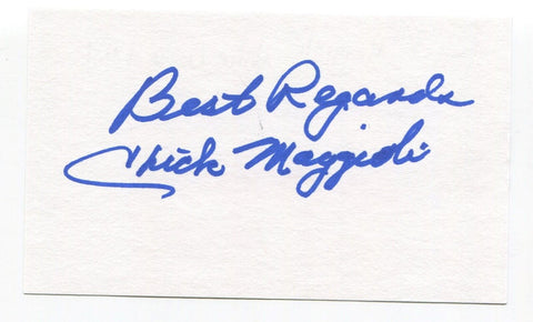 Chick Maggioli Signed 3x5 Index Card Autographed NFL Football 1943 Notre Dame