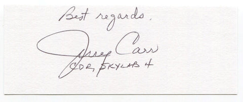 Jerry Carr Signed 3x5 Index Card Autographed NASA Space Astronaut