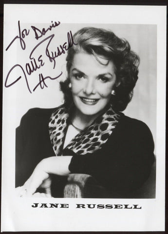 Jane Russell Signed  Photo Autographed Vintage Auto Photograph