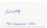 Bill Whitby Signed 3x5 Index Card Autograph Baseball MLB Minnesota Twins