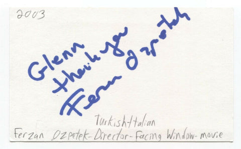 Ferzan Ozpetek Signed 3x5 Index Card Autographed Signature Director