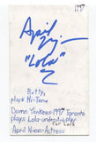 April Nixon Signed 3x5 Index Card Autographed Actress Damn Yankees Law And Order