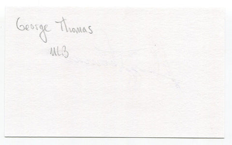 George Thomas Signed 3x5 Index Card Autograph Football NFL 1957 Detroit Tigers