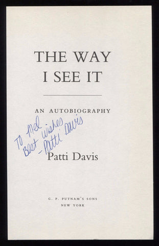 Patti Davis Signed Book Page Cut Autographed Cut Signature 