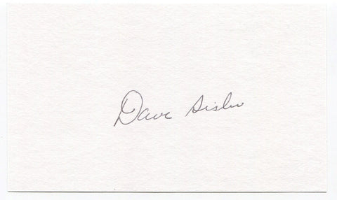 Dave Sisler Signed 3x5 Index Card Autographed MLB Baseball Boston Red Sox