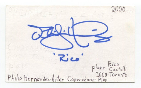 Philip Hernandez Signed 3x5 Index Card Autograph Actor Law And Order Gotham