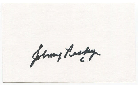 Johnny Pesky Signed 3x5 Index Card Autographed MLB Baseball Boston Red Sox