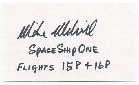 Mike Melvill Signed 3x5 Index Card Autographed Spaceship One Pilot Astronaut