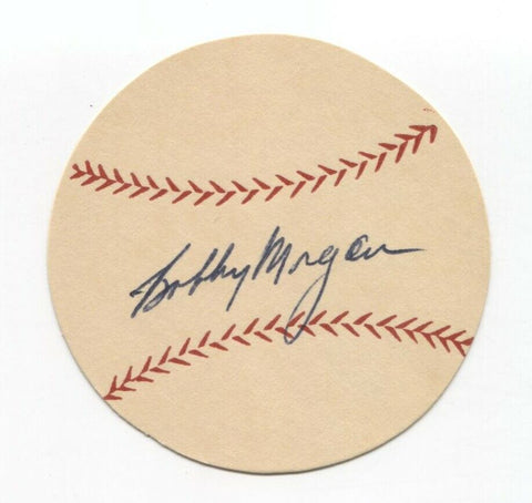 Bobby Morgan Signed Paper Baseball Autographed Signature Philadelphia Phillies
