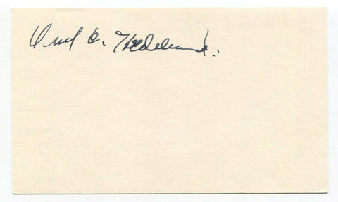 Oral Hildebrand Signed 3x5 Index Card Autographed Baseball Signature Yankees