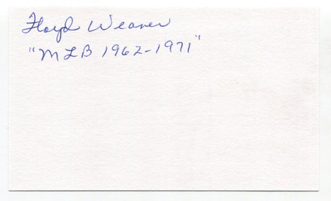 Floyd Weaver Signed 3x5 Index Card Autograph Baseball MLB Cleveland Indians