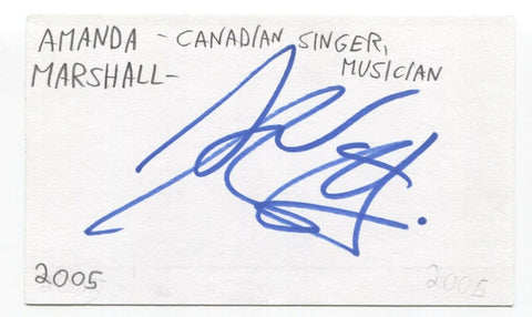 Amanda Marshall Signed 3x5 Index Card Autographed Signature Singer