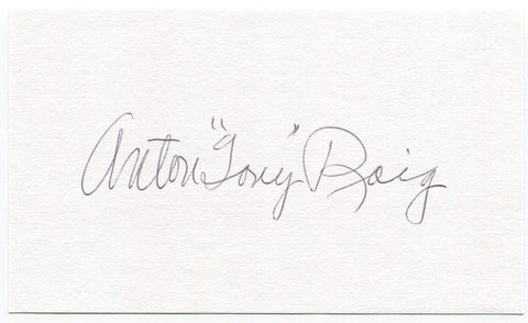 Tony Roig Signed 3x5 Index Card Autographed MLB Baseball Washington Senators