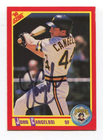 1990 Score John Cangelosi Signed Card Baseball MLB Autographed AUTO #367