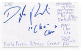 Dayla Perkins Signed 3x5 Index Card Autograph Actress Grease