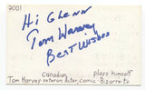 Tom Harvey Signed 3x5 Index Card Autograph Signature Actor Comedian