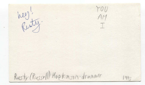 You Am I - Rusty Hopkinson Signed 3x5 Index Card Autographed Signature Band