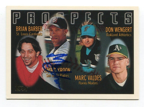 1996 Topps Marc Valdes Signed Card Baseball MLB Autographed AUTO #433